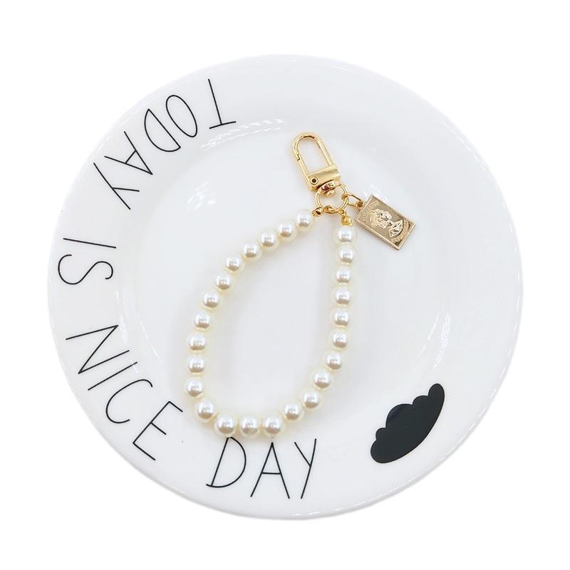 Wholesale Pearl Chain Metal Keychain